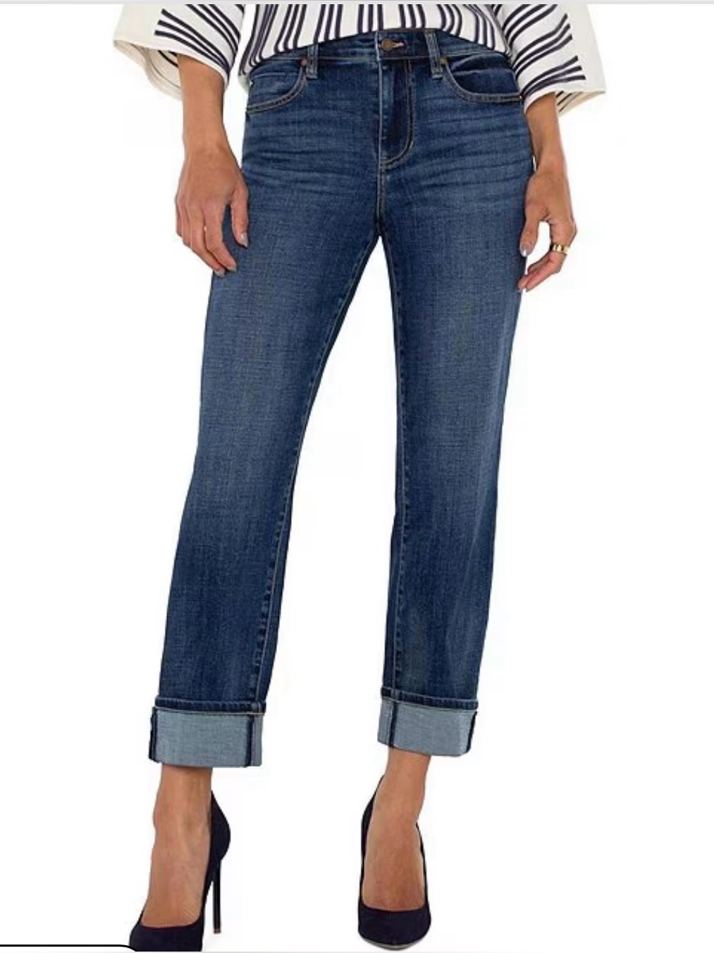 Cosmic Blue Love Women’s 33 Crop Stretch Denim Jeans